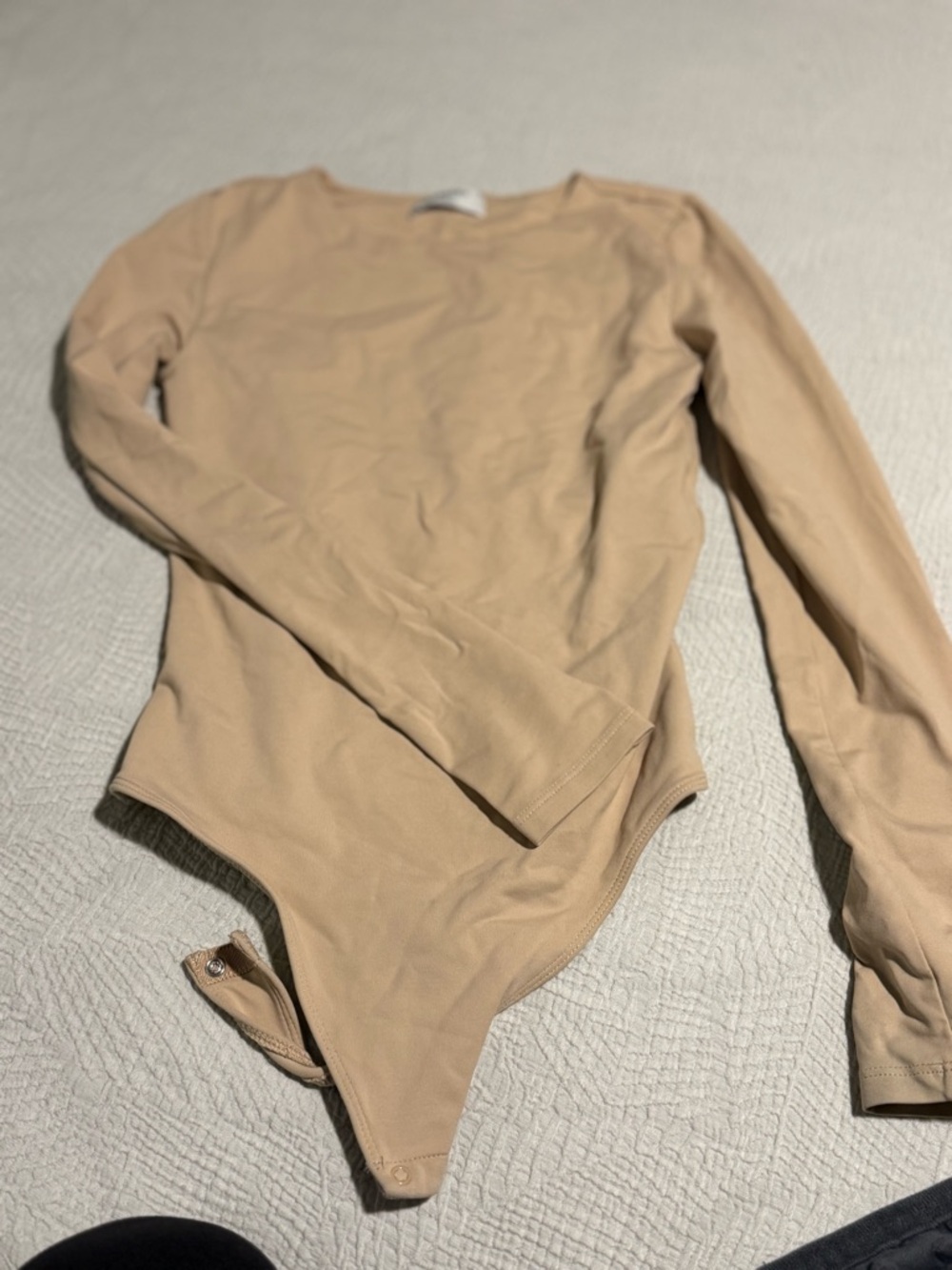 Babaton Long Sleeve Bodysuit in Beige Nude